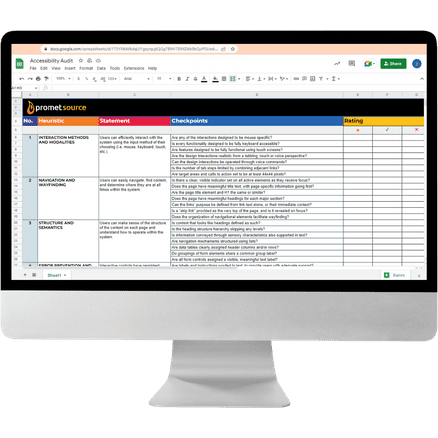 Monitor with accessibility audit template